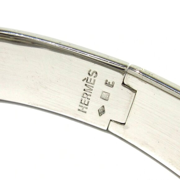 Auth HERMES Clic H Silver Red Hardware Bangle - Picture 5 of 7